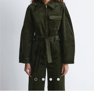 & Other Stories Olive Green Women's Corduroy Jumpsuit